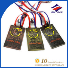 Medalla de voleibol Medalla de plata de cobre antiguo de plata con cinta